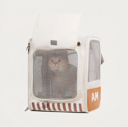 Expandable Pet Backpack Carrier with Mesh Tent