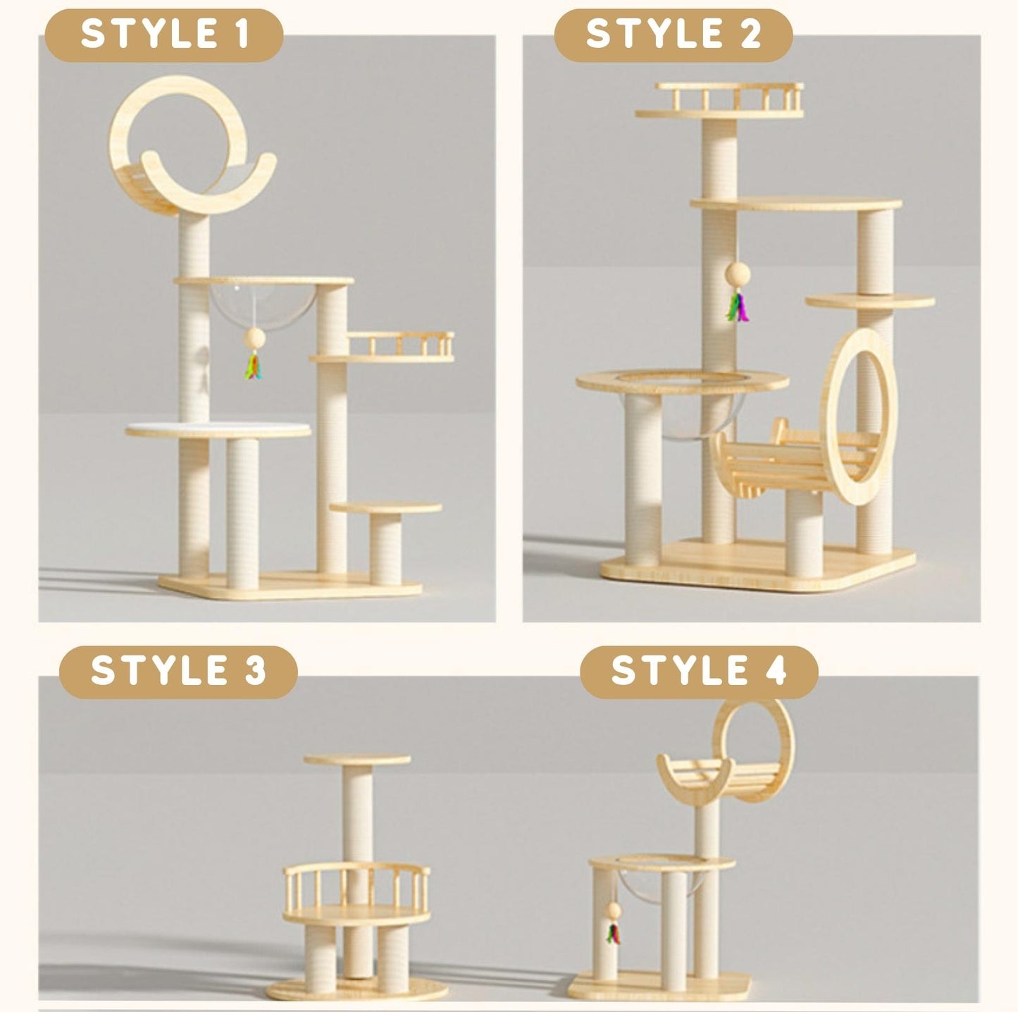 Deluxe Modular Cat Tree: Customizable & Stylish Cat Kingdom Builder