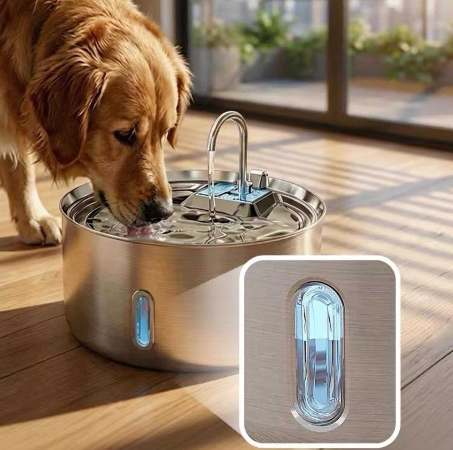 7L Stainless Steel Automatic Pet Water Fountain