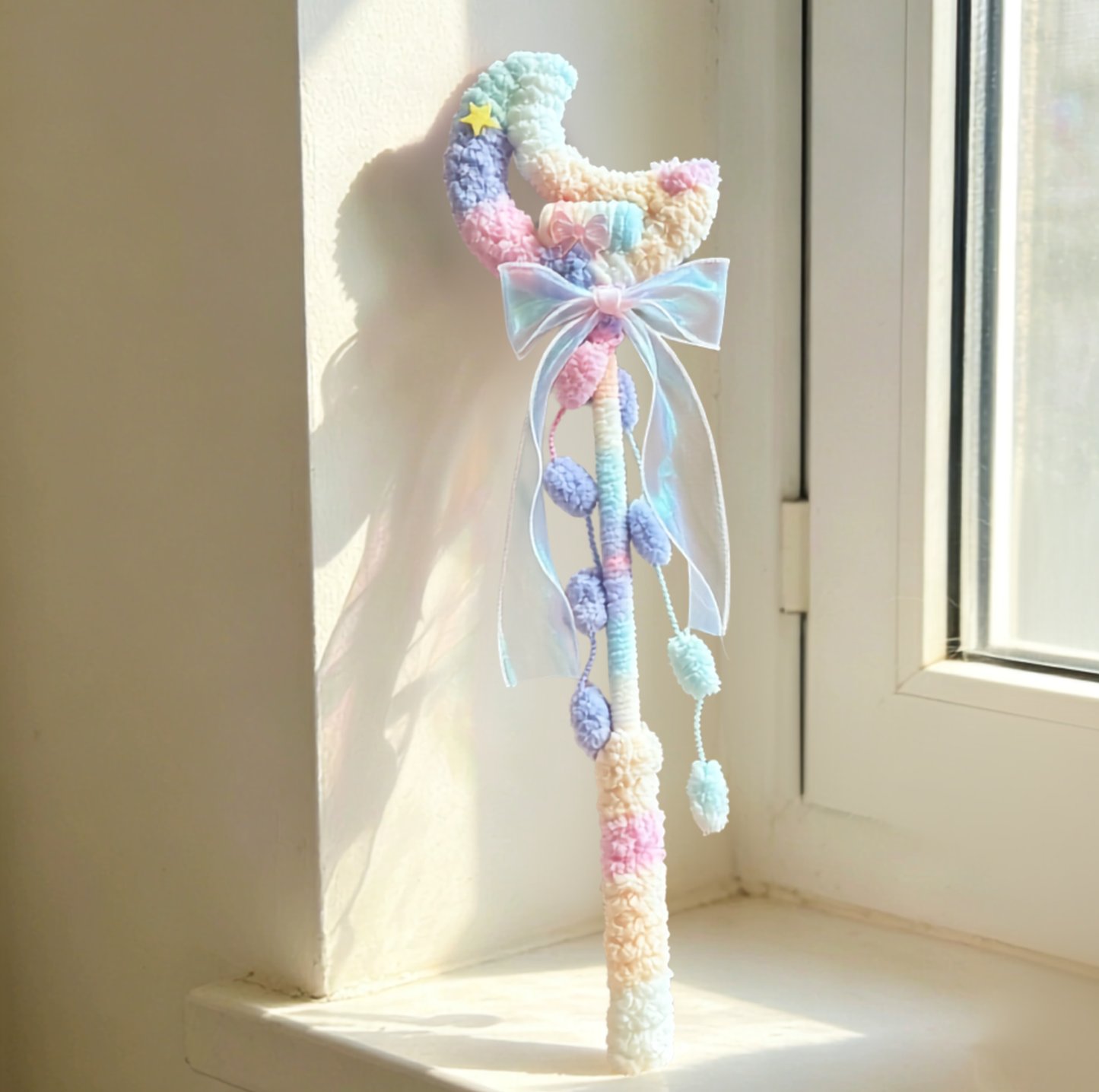 Plush Moon & Star Sound Cat Teaser Wand