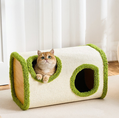 Dual-Level Full Sisal Cat Condo Tower with Top Lounge
