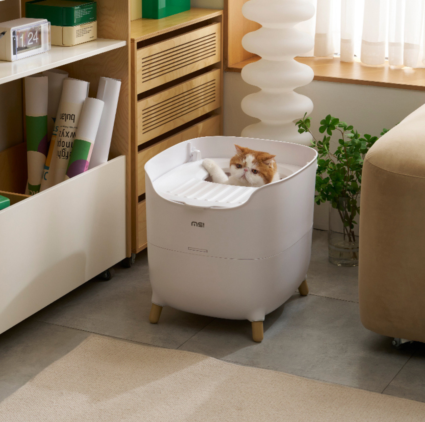 MakeSure Mochi Top-Entry Cat Litter Box 100L