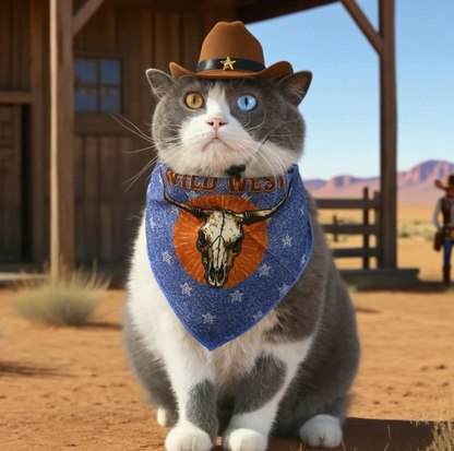 Western Cowboy Pet Hat & Bandana Set
