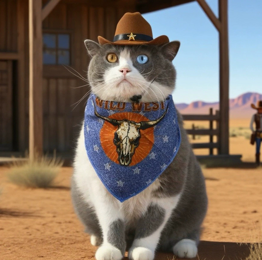 Western Cowboy Pet Hat & Bandana Set