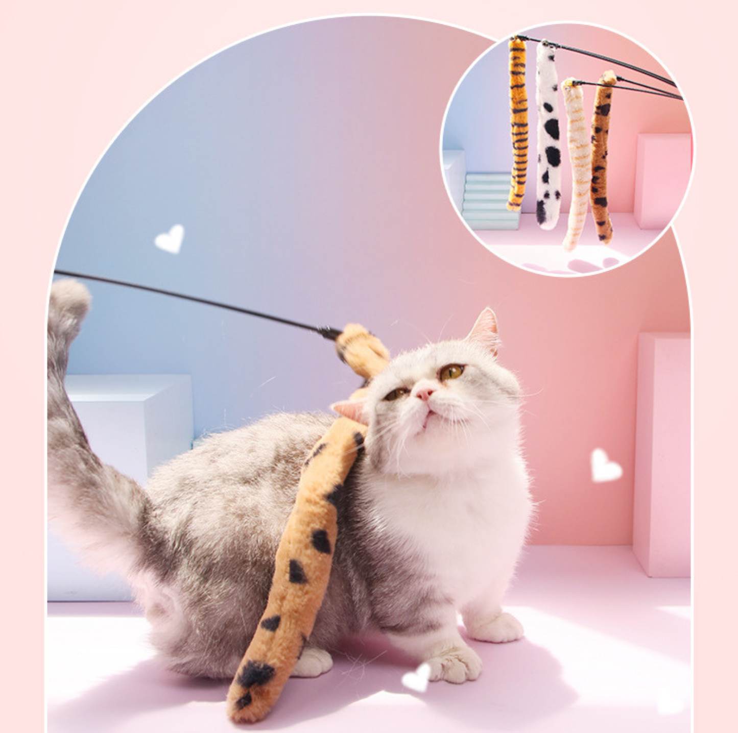 Fluffy Long Tail Interactive Cat Wand
