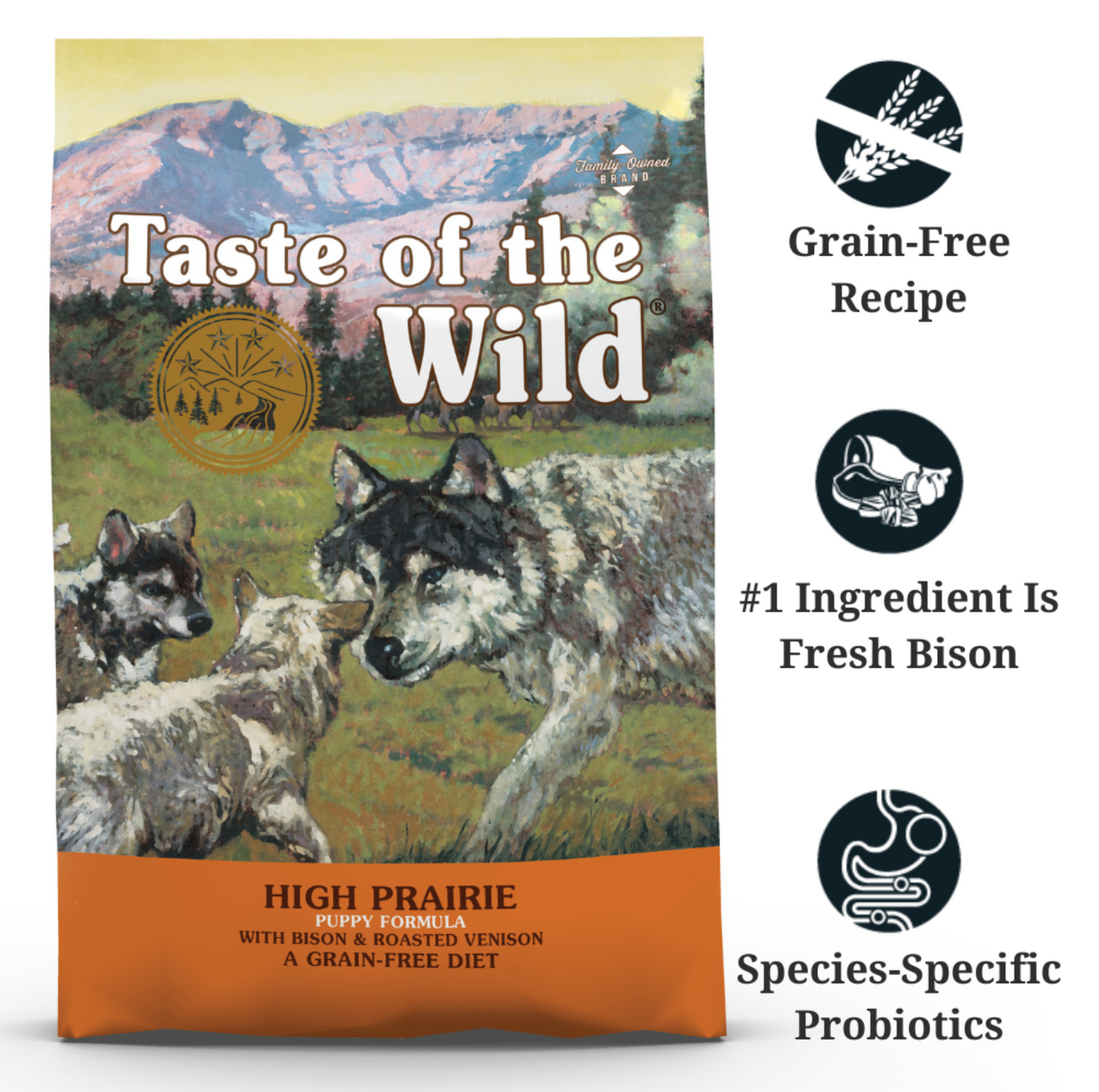 TASTE OF THE WILD Grain Free- High Prarie Puppy Dog Dry Food 12.2kg