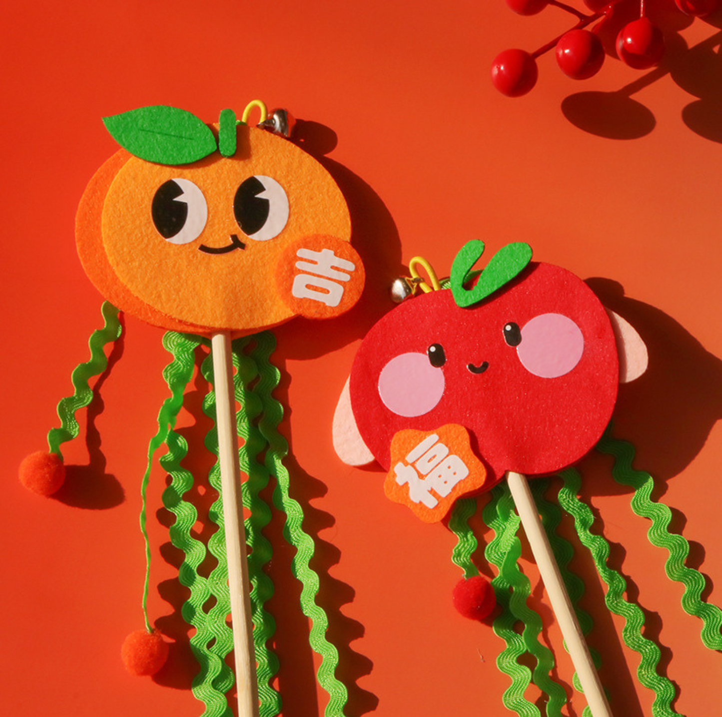 Lucky Fruit Interactive Cat Wand (Apple / Orange)