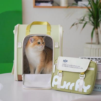 PurrPy Pet Travel Backpack with Detachable Mini Bag-Autumn Colours