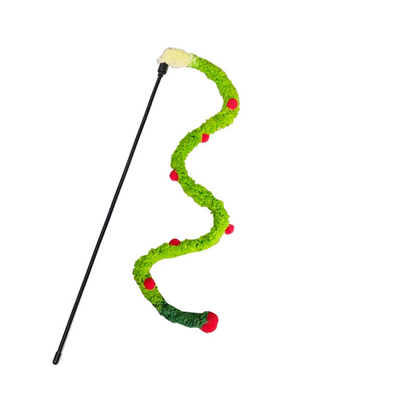 Plush Caterpillar Cat Teaser Wand with Bell