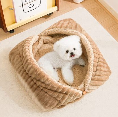 2-in-1 Foldable Plush Pet Mat and Nest Bed