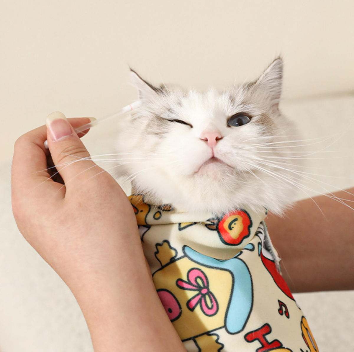 Cartoon Self-Adhering Cat Grooming Wrap