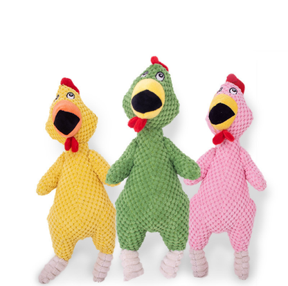 Squeaky Chicken Plush Dog Toy with Built-in Squeaker