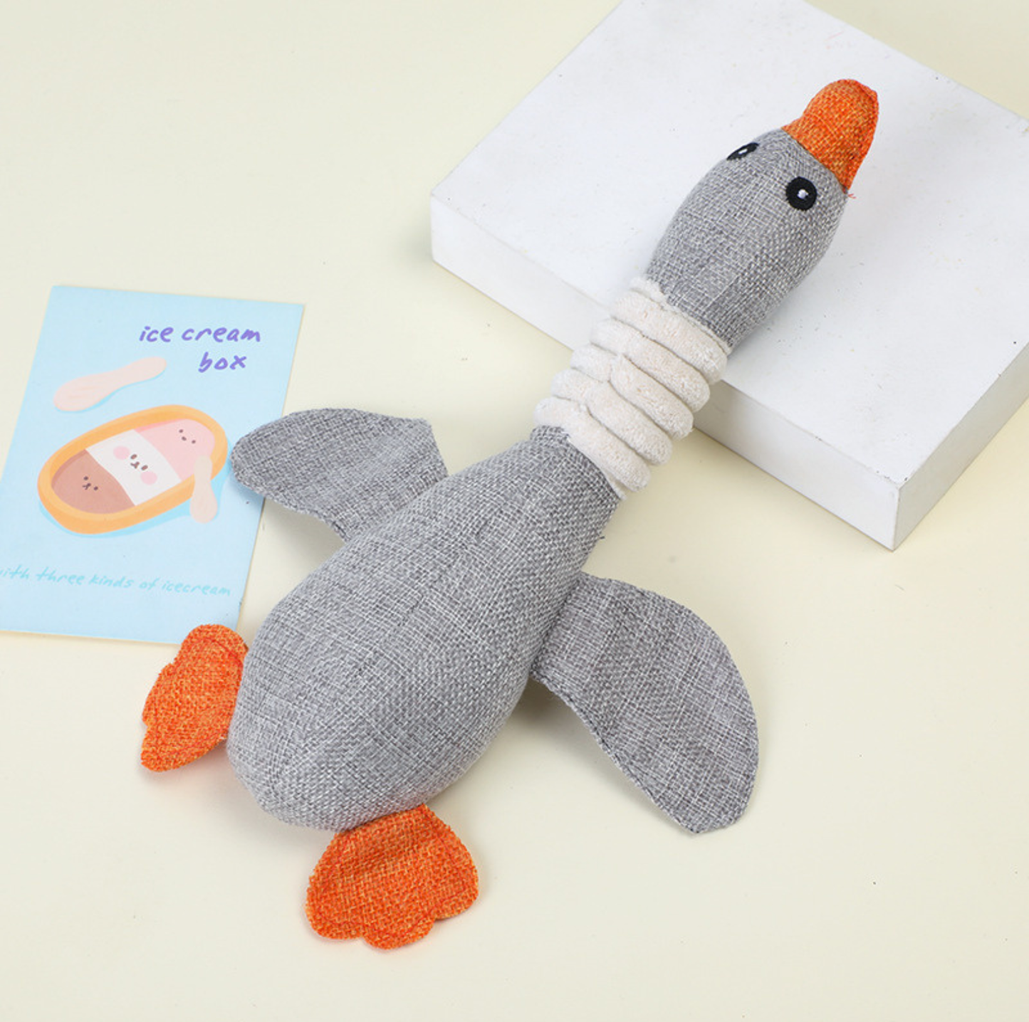 Squeaky Goose Plush Dog Toy for Small & Medium Dogs
