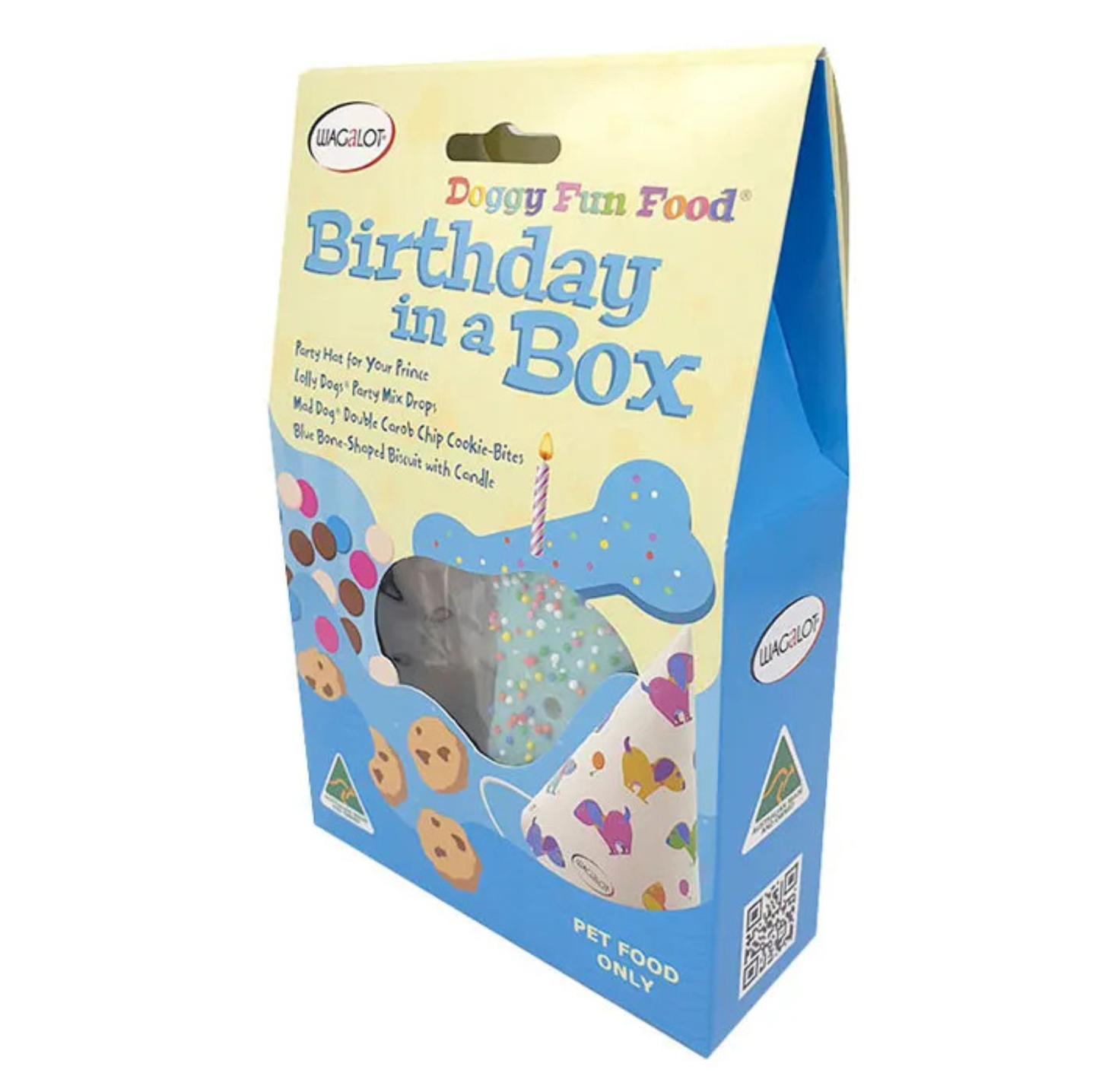 Wagalot Doggy Fun Food Birthday In A Box Dog Treat Blue