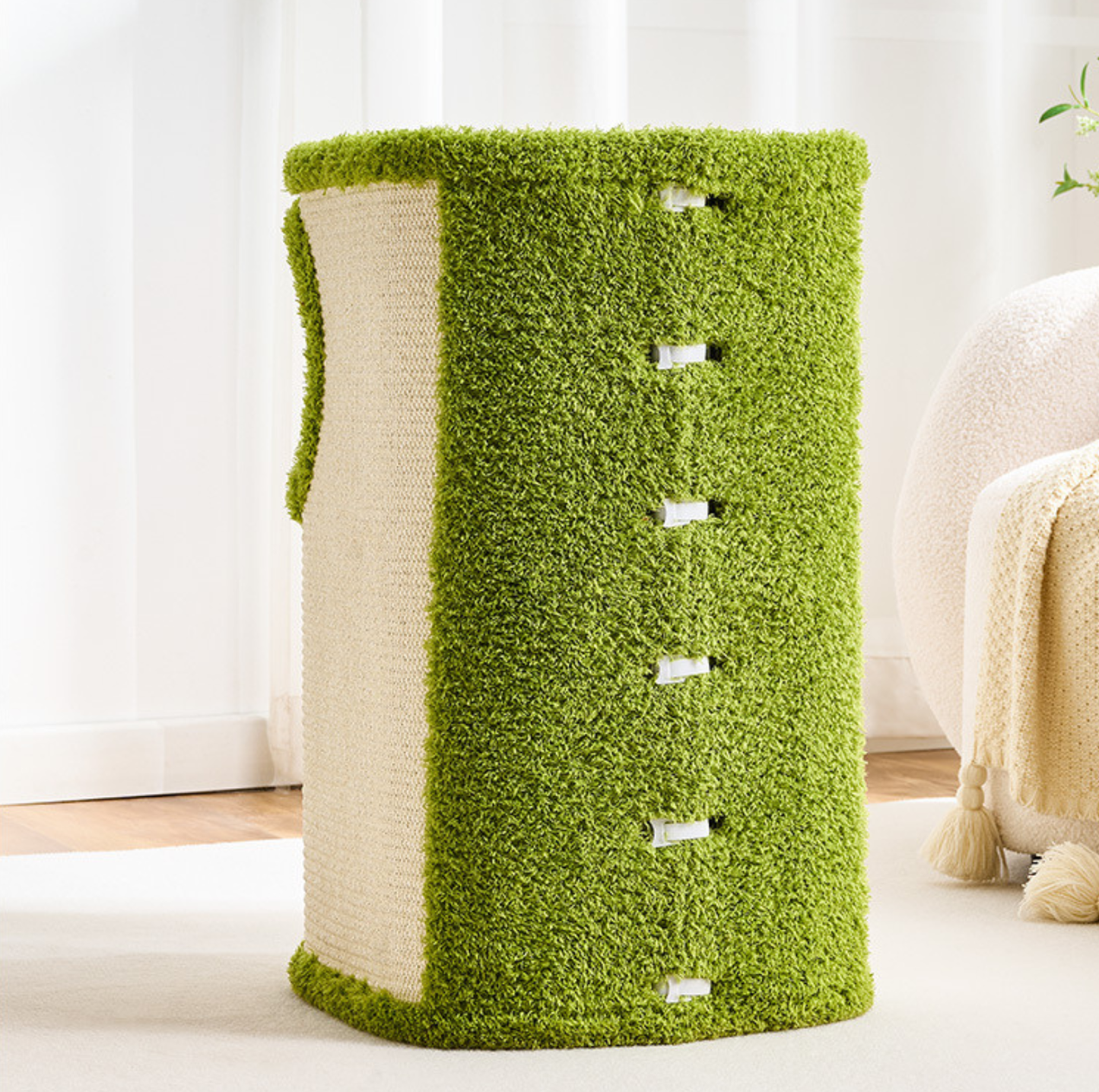 Dual-Level Full Sisal Cat Condo Tower with Top Lounge