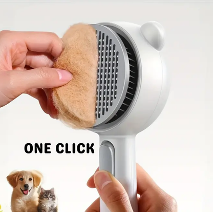 Steam-Style Pet Deshedding Spray Brush
