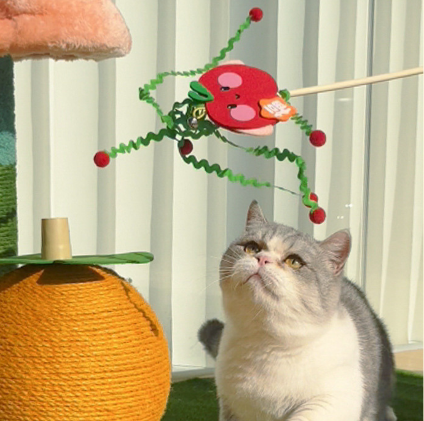 Lucky Fruit Interactive Cat Wand (Apple / Orange)