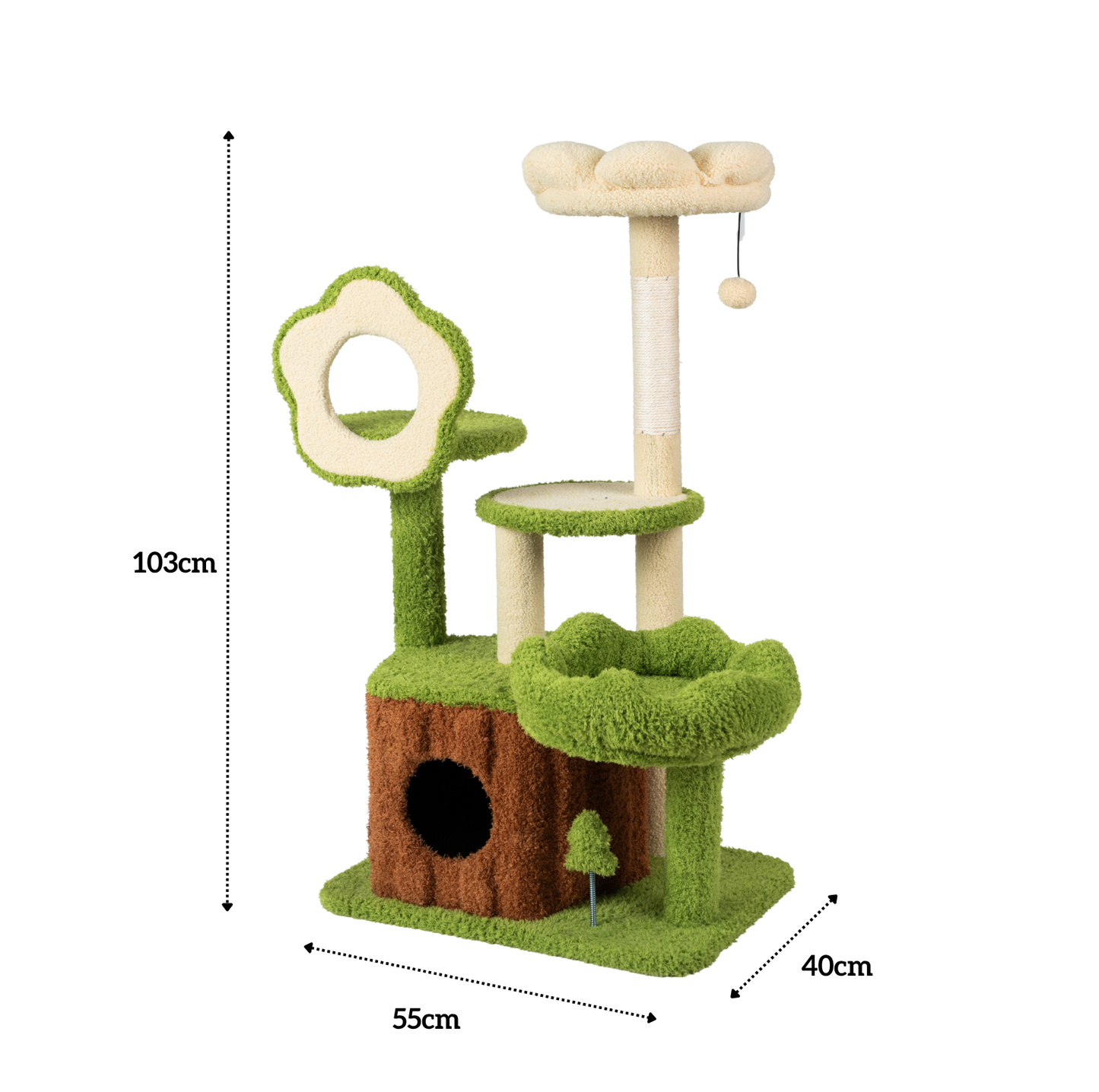 Medium Forest Dream Cat Tree – Multi-Level Plush Tower 103cm (KGR06)