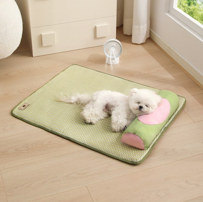 Summer Cool Feeling Pet Mat with Neck Pillow