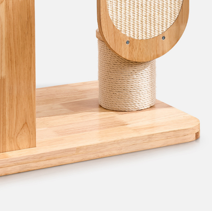 Solid Wood Multi-Level Cat Tower - 183cm