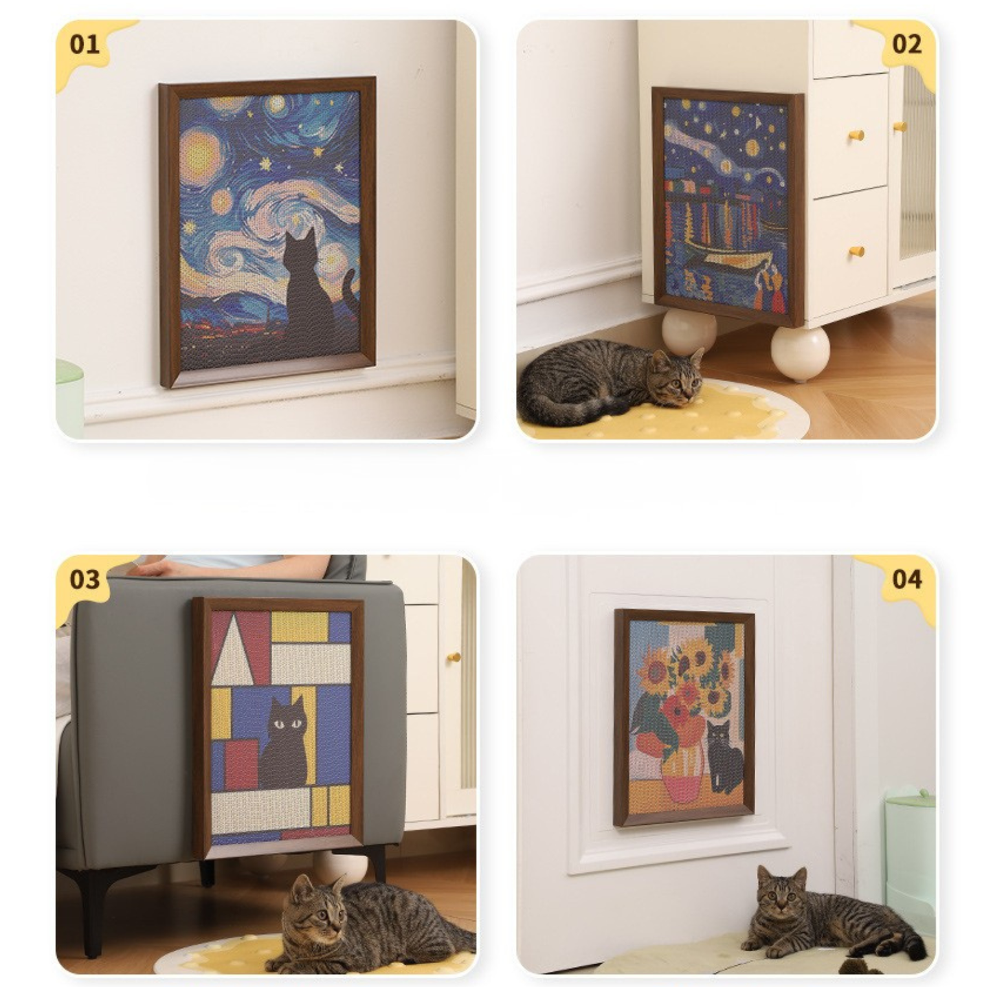 Framed Wall-Mounted Cat Scratcher