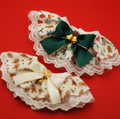 Adjustable Christmas Lace Bell Bandana: Festive Pet Accessory in Multiple Sizes & Styles