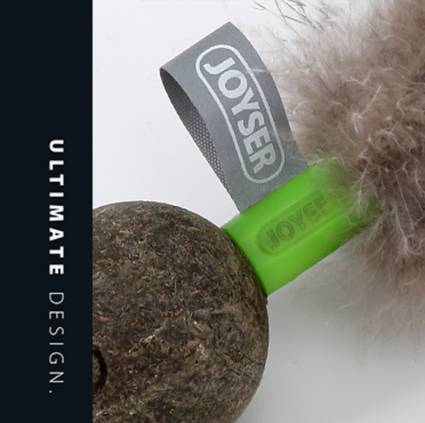 Joyser Catnip Duoball Cat Toy with Natural Feathers – Green, 15cm