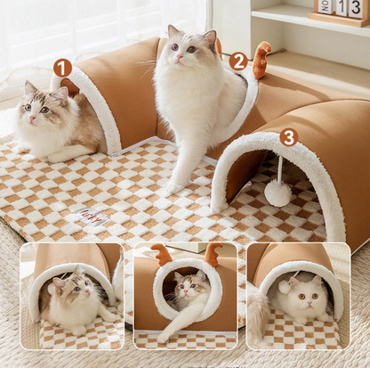 Reindeer Hide-and-Seek Cat Tunnel Bed