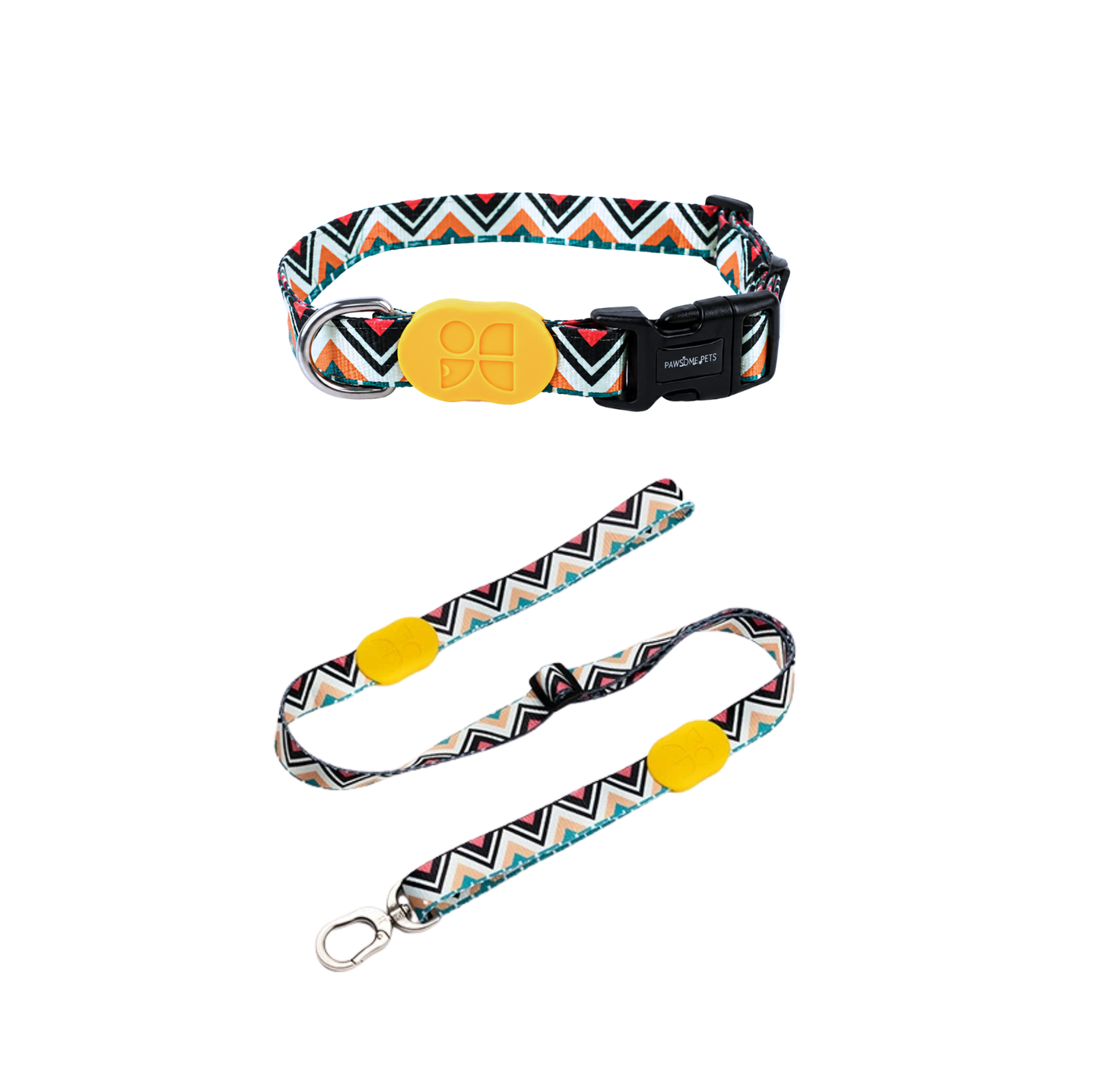HIDREAM Colourful Dog Collar + Leash Set Adjustable Everyday Walking Set