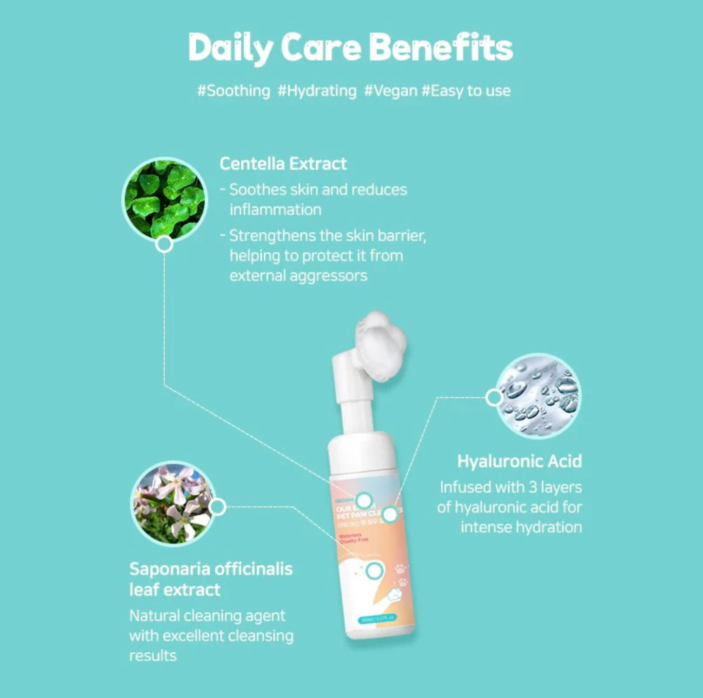 INOOM OUR EARTH Plant-Based Pet Paw Cleaner – Vegan, Cruelty-Free