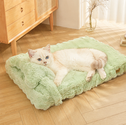 Thickened Faux Fur Pet Sleeping Mattress with Pillow