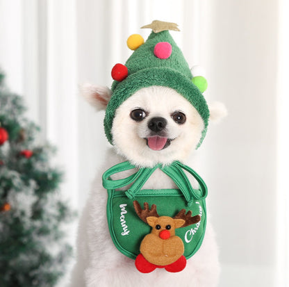 Christmas Vibe Cotton Pet Hats: Festive Accessories in Red & Green