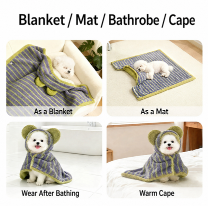 Hooded Flannel Wearable Pet Blanket