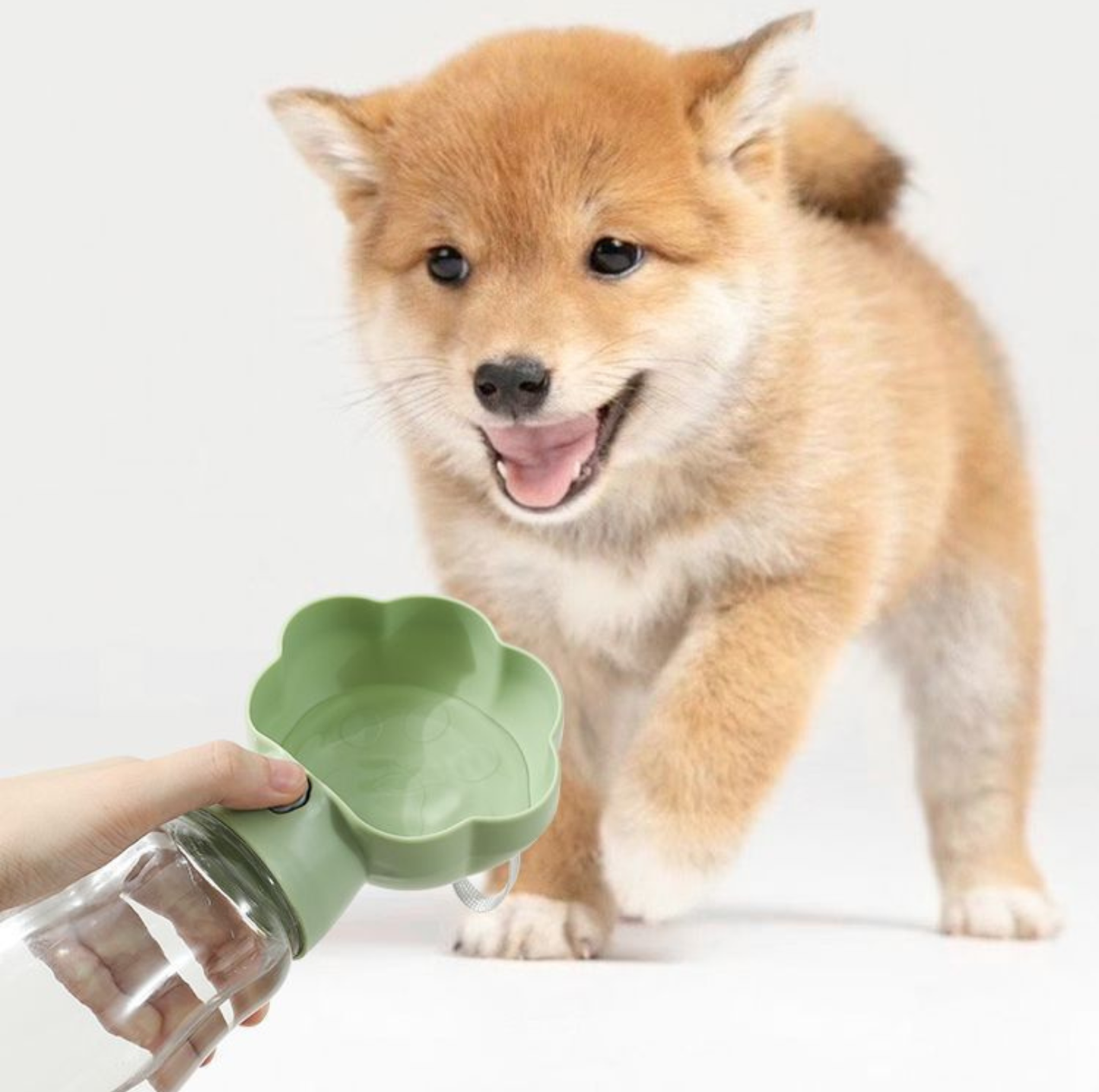 Paw-Shaped Portable Pet Water & Food Bottle – 2-in-1 Travel Dispenser