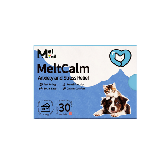 MelTail Meltcalm - Anxiety & Stress Relief Oral Strips for Dogs & Cats