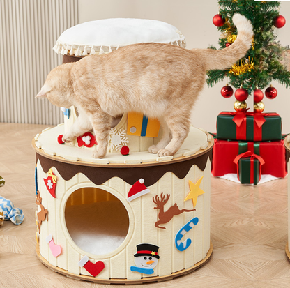 Double-Layer Cake Felt Cat House