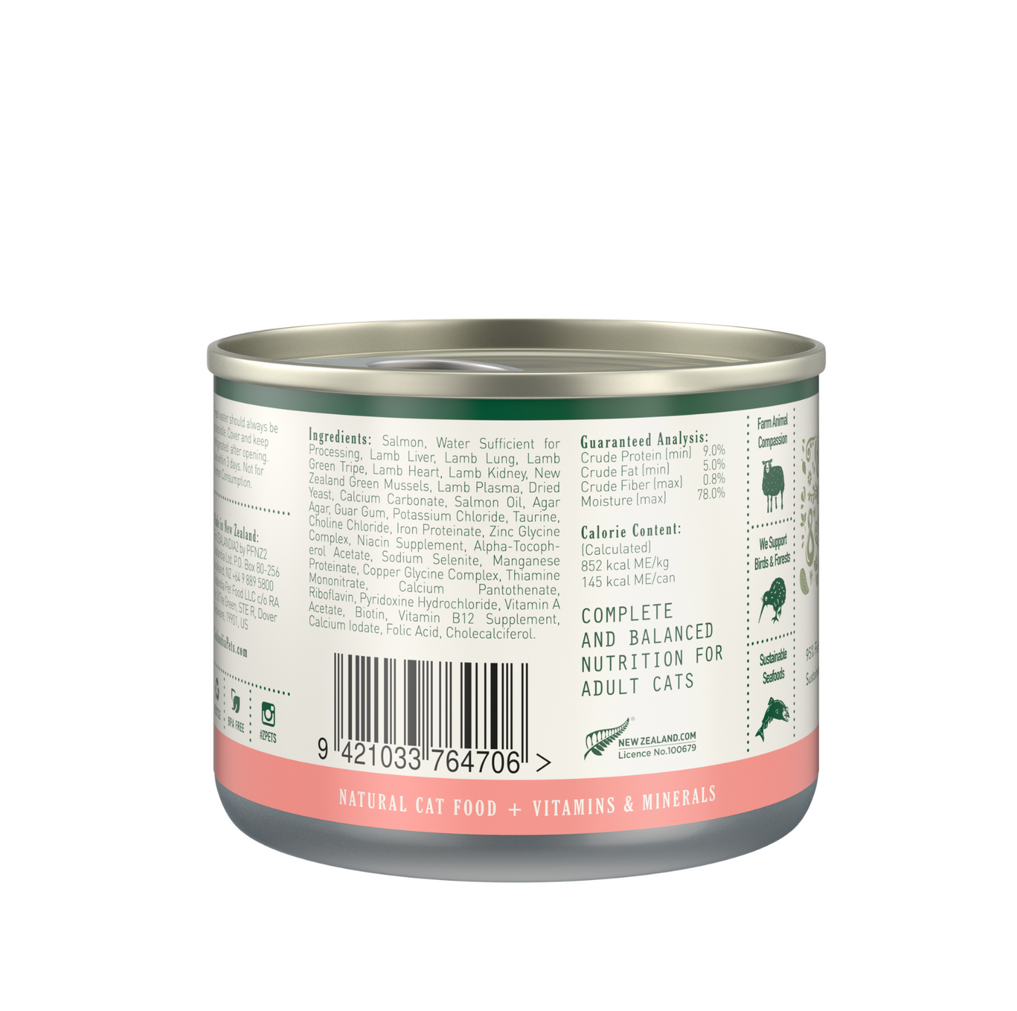 Zealandia Grain Free Salmon Pate Adult Cat Wet Food 170g