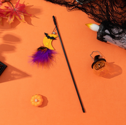 Halloween Feather Cat Teaser Wand