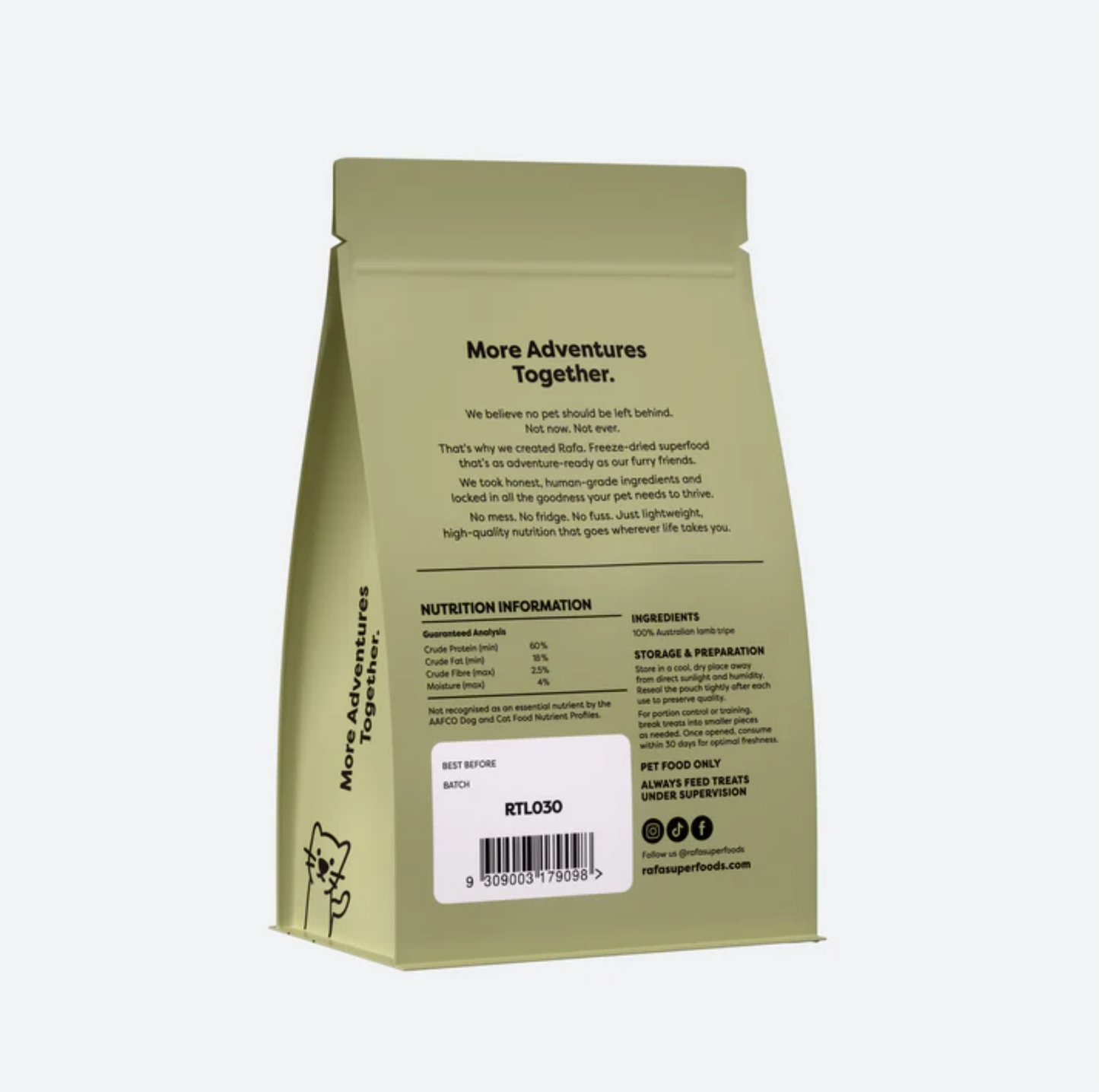 RAFA Raw Freeze-Dried Treats | Human-Grade Lamb Green Tripe