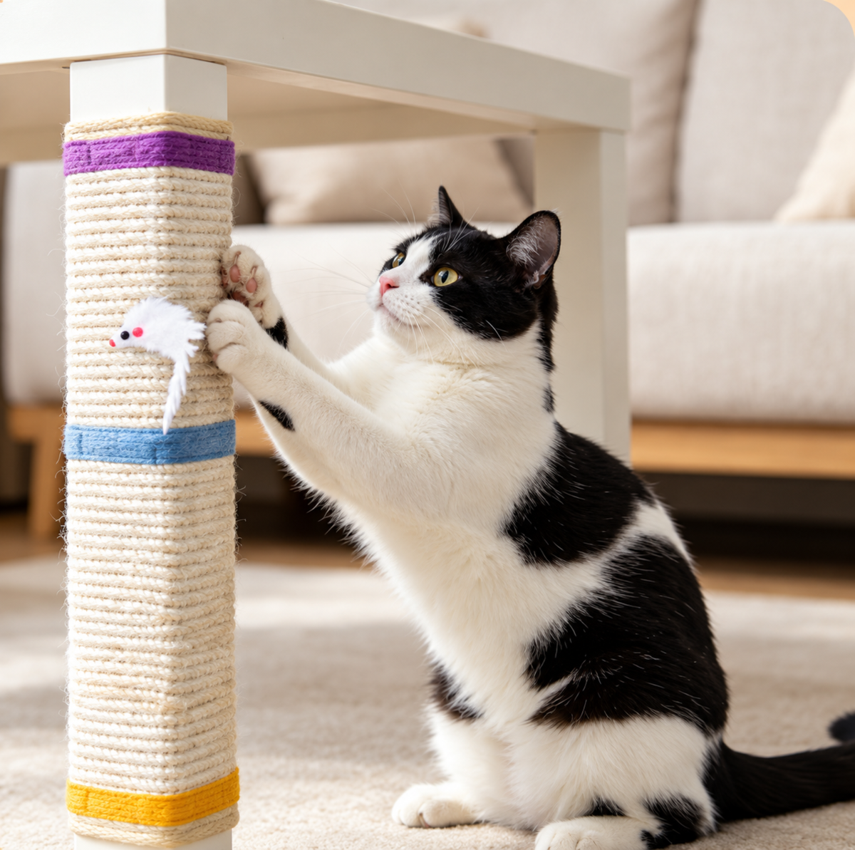 Self-Adhesive Sisal Cat Scratching Mat for Furniture Legs