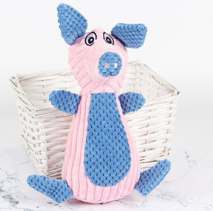 Squeaky Animal Plush Dog Toy – Elephant, Pig & Rabbit for Small & Medium Dogs