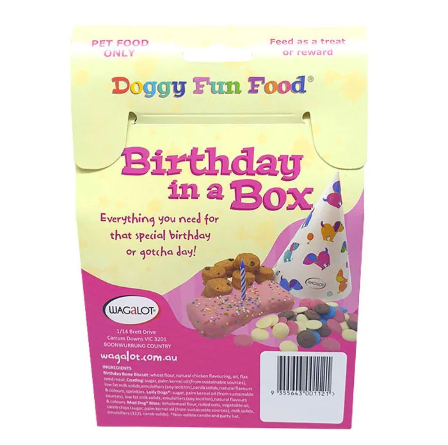 Wagalot Doggy Fun Food Birthday In A Box Dog Treat Pink