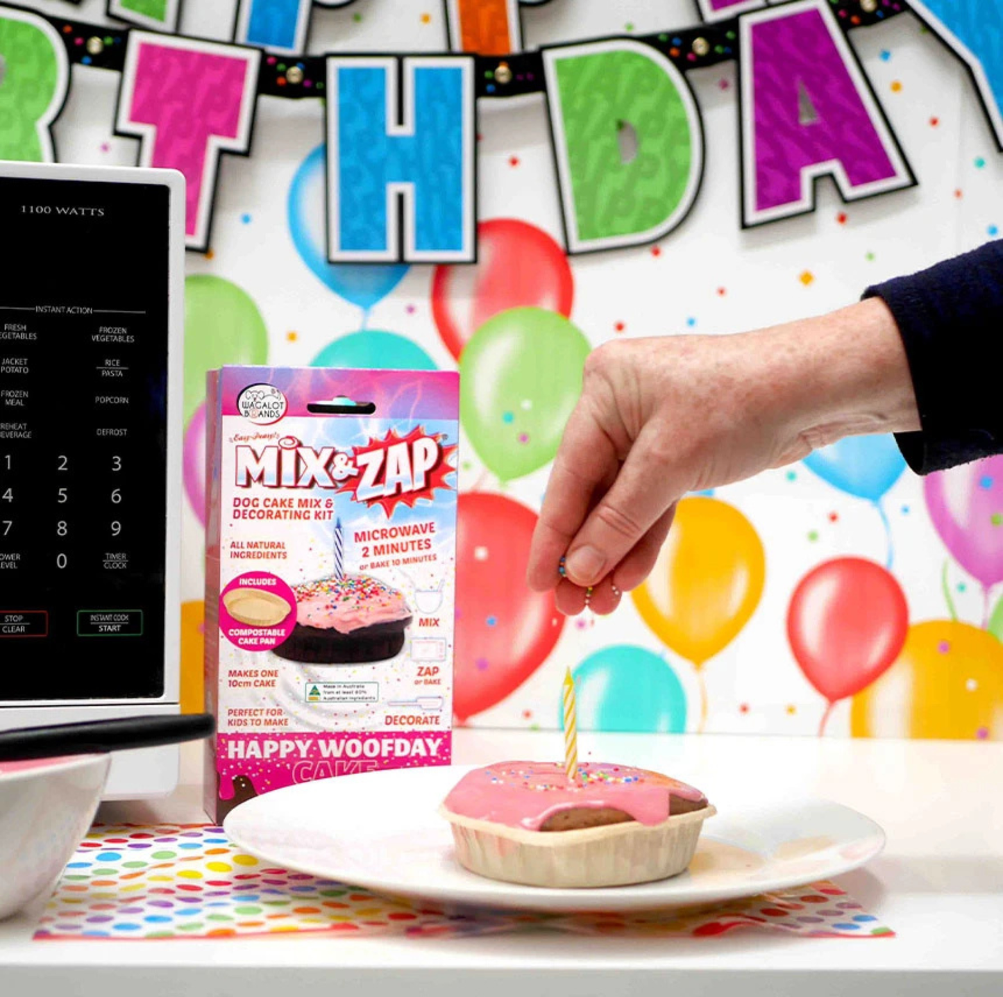 Wagalot Happy Woofday Dog Birthday Cake Mix (Pink)
