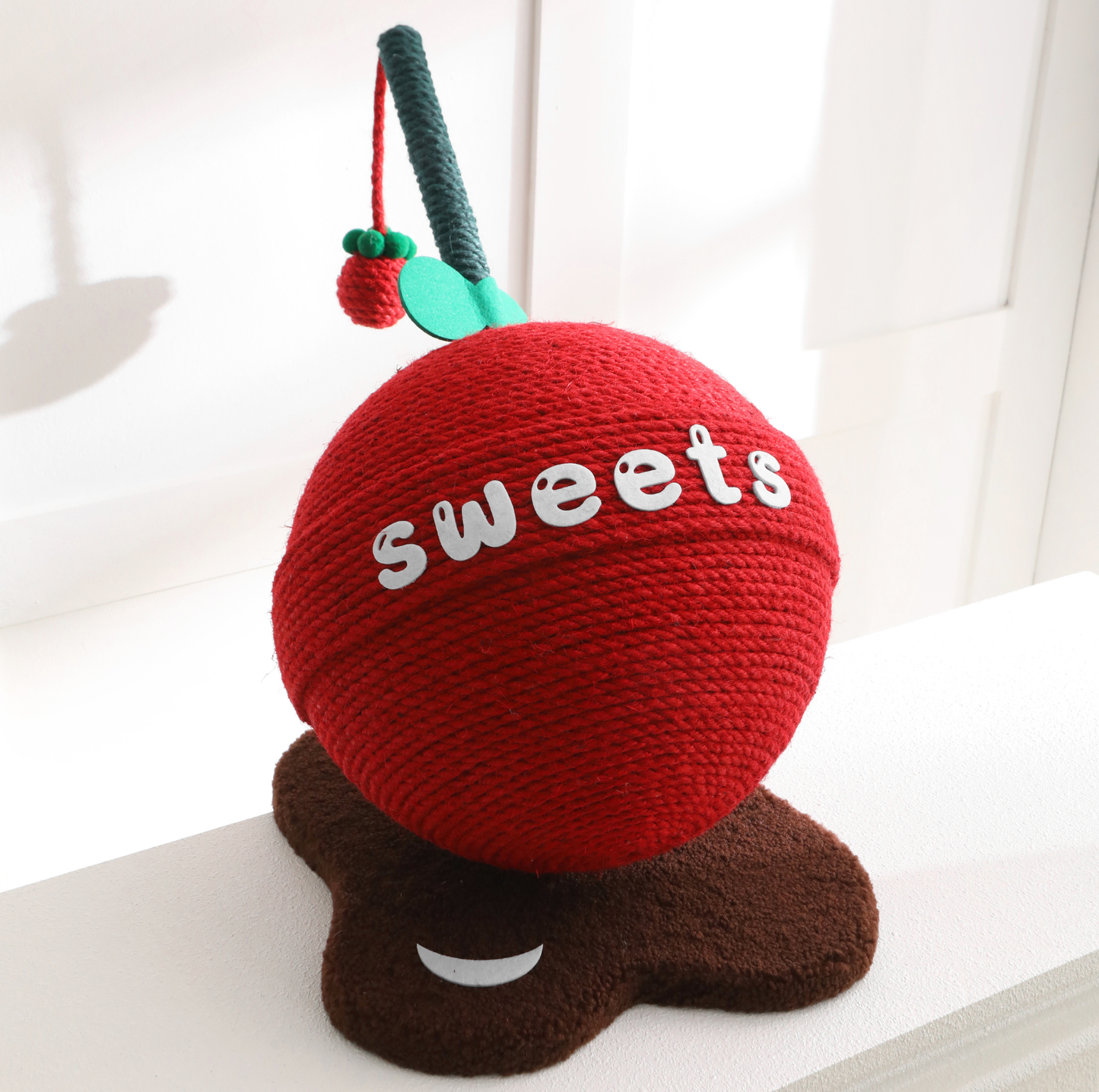 Fruit Lollipop Style Cat Scratcher Toy – Orange & Strawberry