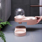 Spherical Double Cat and Small Dog Bowl With Automatic Water Refill