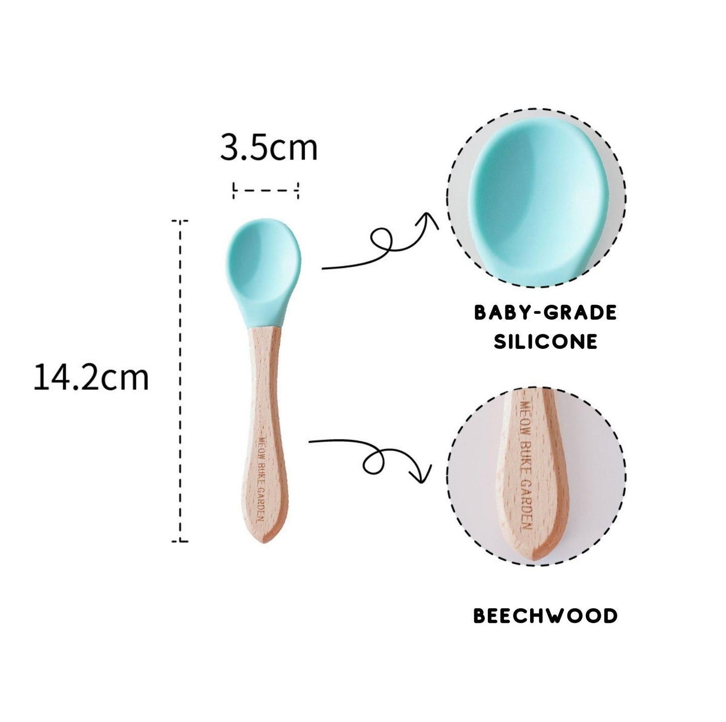 Elegant Baby-Grade Silicone Pet Food Spoon with Wooden Handle