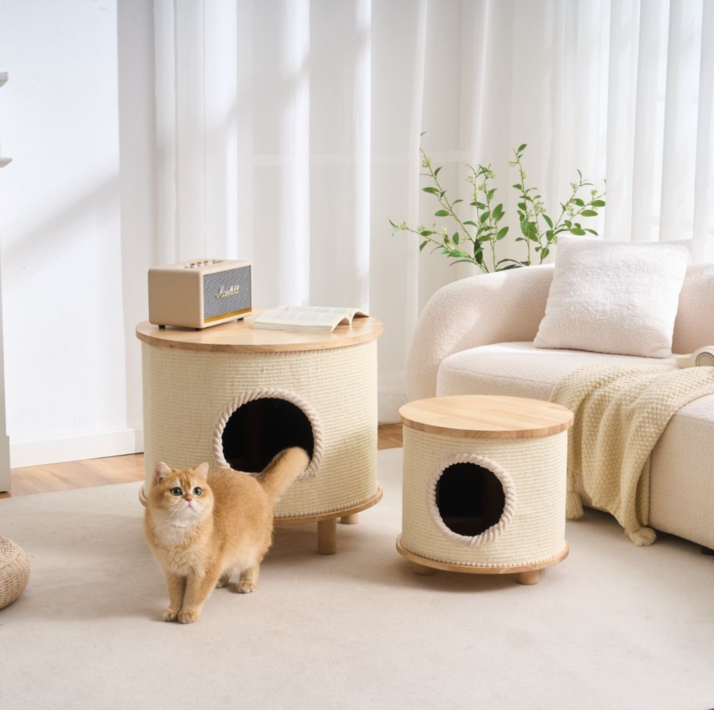 Multifunctional Woven Sisal Cat House – Side Table or Stool