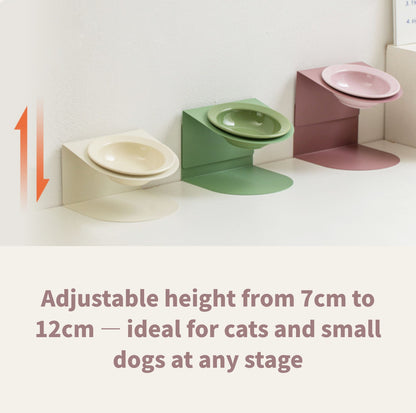 Height Adjustable Magnetic Ceramic Pet Bowl with Metal Stand