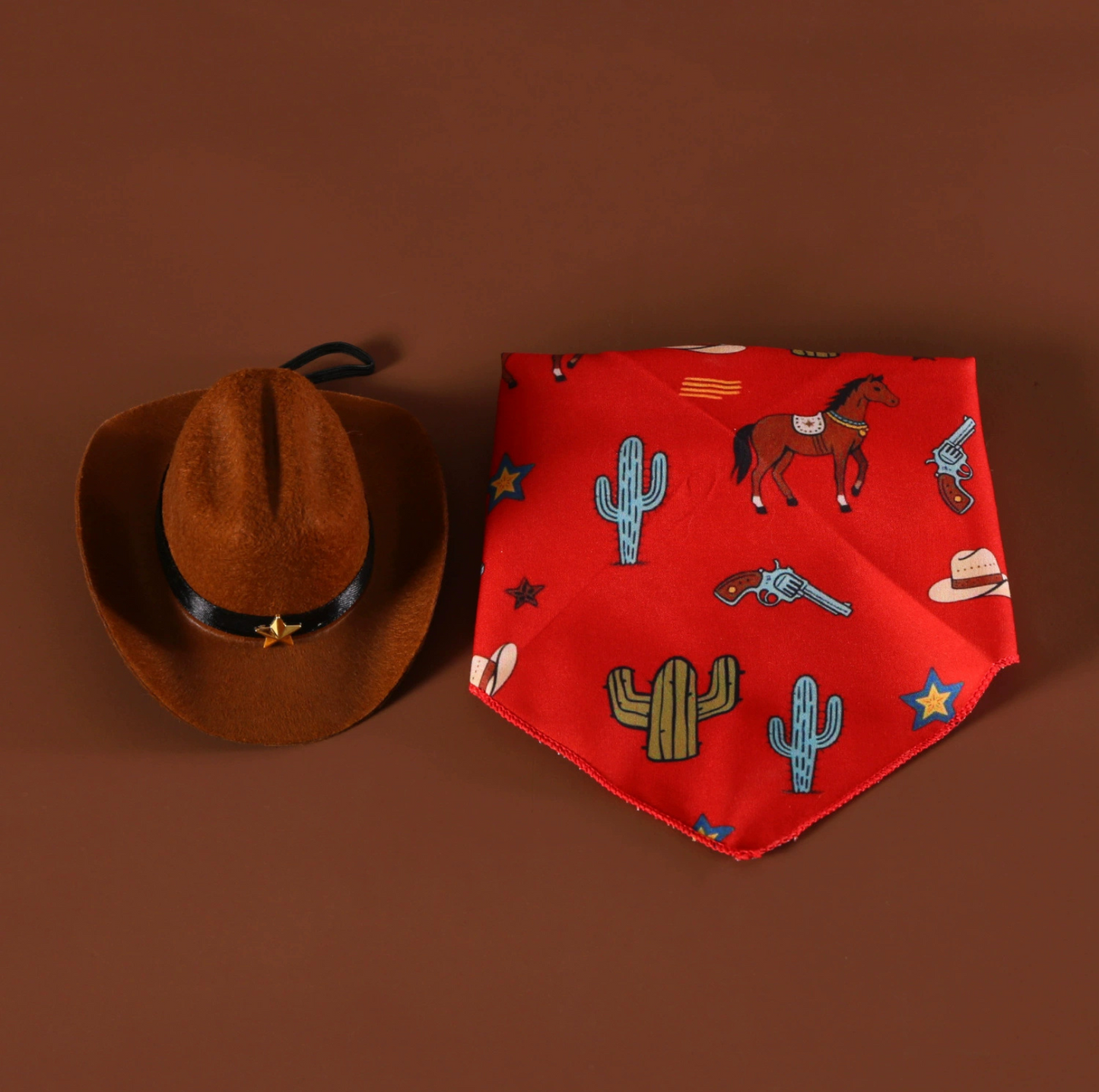 Western Cowboy Pet Hat & Bandana Set