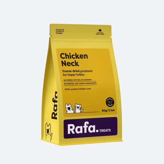RAFA Raw Freeze-Dried Treats | Human-Grade Chicken Neck